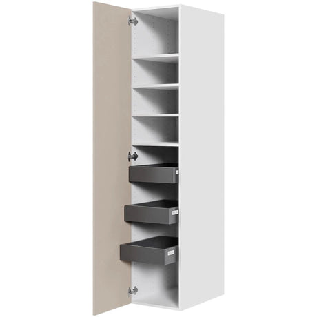 Multi-Living Køkken linnedskab i Cibo Sabbia 123 H: 195,2 cm D: 60,0 cm - Inklusiv 4 hylder samt 3 bakker - Bredde: 40 cm