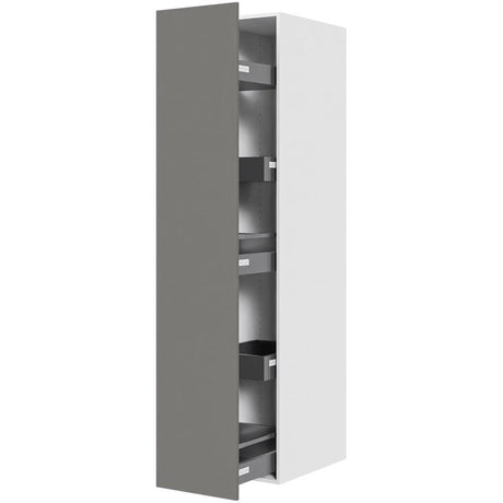 Multi-Living Køkken udtræksskab i Cibo Grigio H: 195,2 cm D: 60,0 cm - 3 skuffer & 2 bakker fuldudtræk/softluk - Bredde: 40 cm