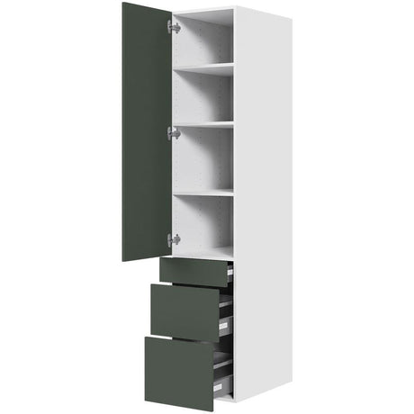 Multi-Living Køkken HQ Garderobeskab i Cibo Verde 120 H: 195,2 cm D: 58,0 cm B:40 cm - med låge, 3 skuffer, fuldudtræk og softluk