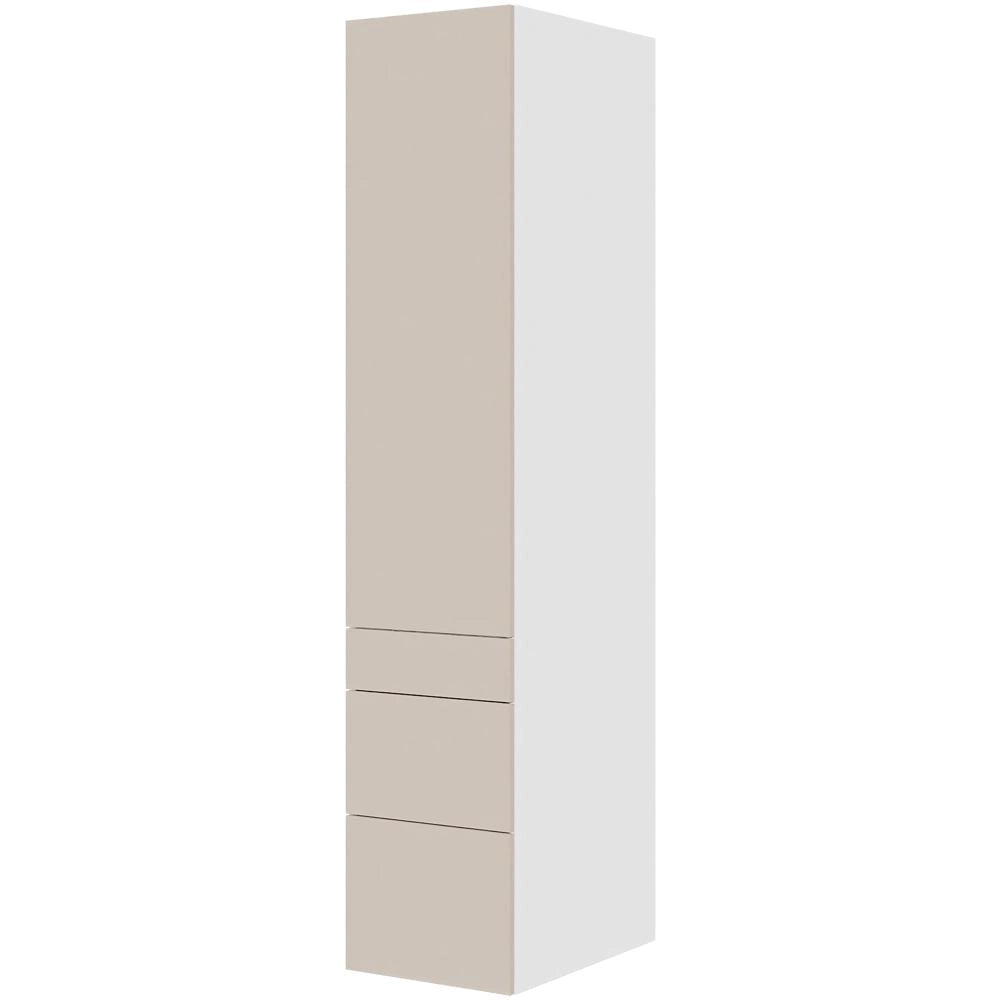 Multi-Living Køkken garderobeskab i Cibo Sabbia 123 H: 195,2 cm D: 60,0 cm - 1 låge og 3 skuffer fuldudtræk/softclose - Bredde: 40 cm