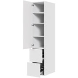 Multi-Living Malet Hvid Front 2 skuffelook - Opbevaringsskab 40 cm med låge og 2 skuffer - fuldudtræk