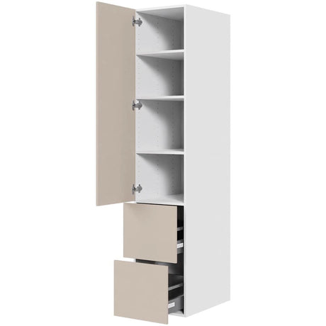 Multi-Living Køkken opbevaringsskab i Cibo Sabbia 123 H: 195,2 cm D: 60,0 cm - Fuldudtræk/softluk - Bredde: 40 cm