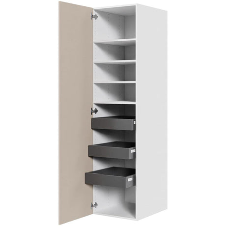 Multi-Living Køkken linnedskab i Cibo Sabbia 123 H: 195,2 cm D: 60,0 cm - Inklusiv 4 hylder samt 3 bakker - Bredde: 50 cm