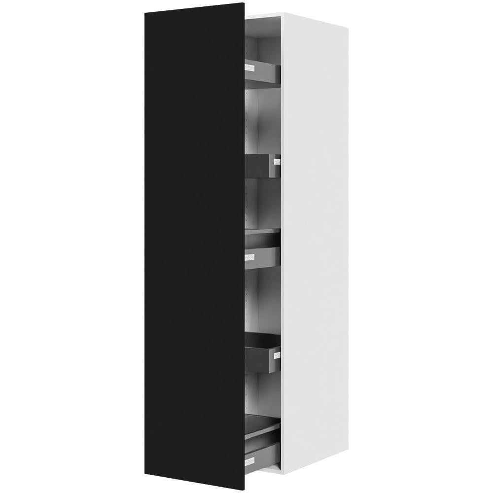 Multi-Living Køkken udtræksskab i Cibo Nero H: 195,2 cm D: 60,0 cm - 3 skuffer & 2 bakker fuldudtræk/softluk - Bredde: 50 cm