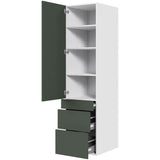 Multi-Living Køkken HQ garderobeskab i Cibo Verde 120 H: 195,2 cm D: 58,0 cm B:50 cm - med låge, 3 skuffer, fuldudtræk og softluk