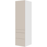 Multi-Living Køkken garderobeskab i Cibo Sabbia 123 H: 195,2 cm D: 60,0 cm - 1 låge og 3 skuffer fuldudtræk/softclose - Bredde: 50 cm