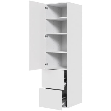 Multi-Living Malet Hvid Front 2 skuffelook - Opbevaringsskab 50 cm med låge og 2 skuffer - fuldudtræk