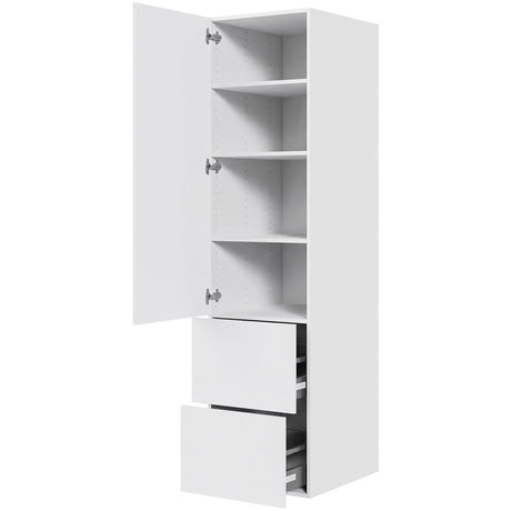 Multi-Living 2 skuffelook - Opbevaringsskab 60 cm med låge og 2 skuffer med fuldudtræk i bredde 50 cm