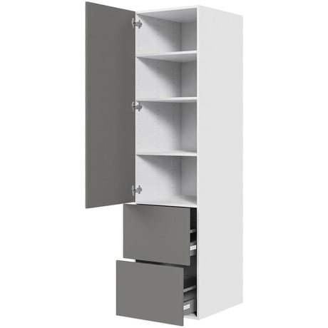 Multi-Living Køkken opbevaringsskab i Cibo Grigio H: 195,2 cm D: 60,0 cm - Fuldudtræk/softluk - Bredde: 50 cm