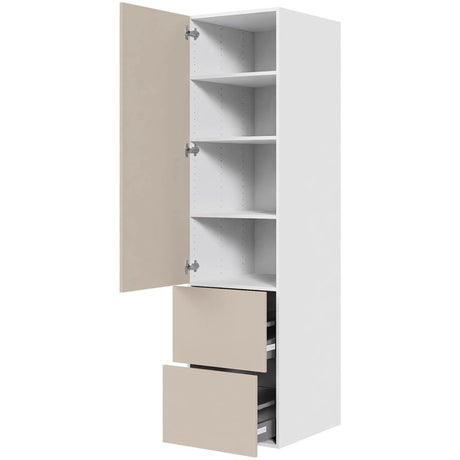 Multi-Living Køkken opbevaringsskab i Cibo Sabbia 123 H: 195,2 cm D: 60,0 cm - Fuldudtræk/softluk - Bredde: 50 cm