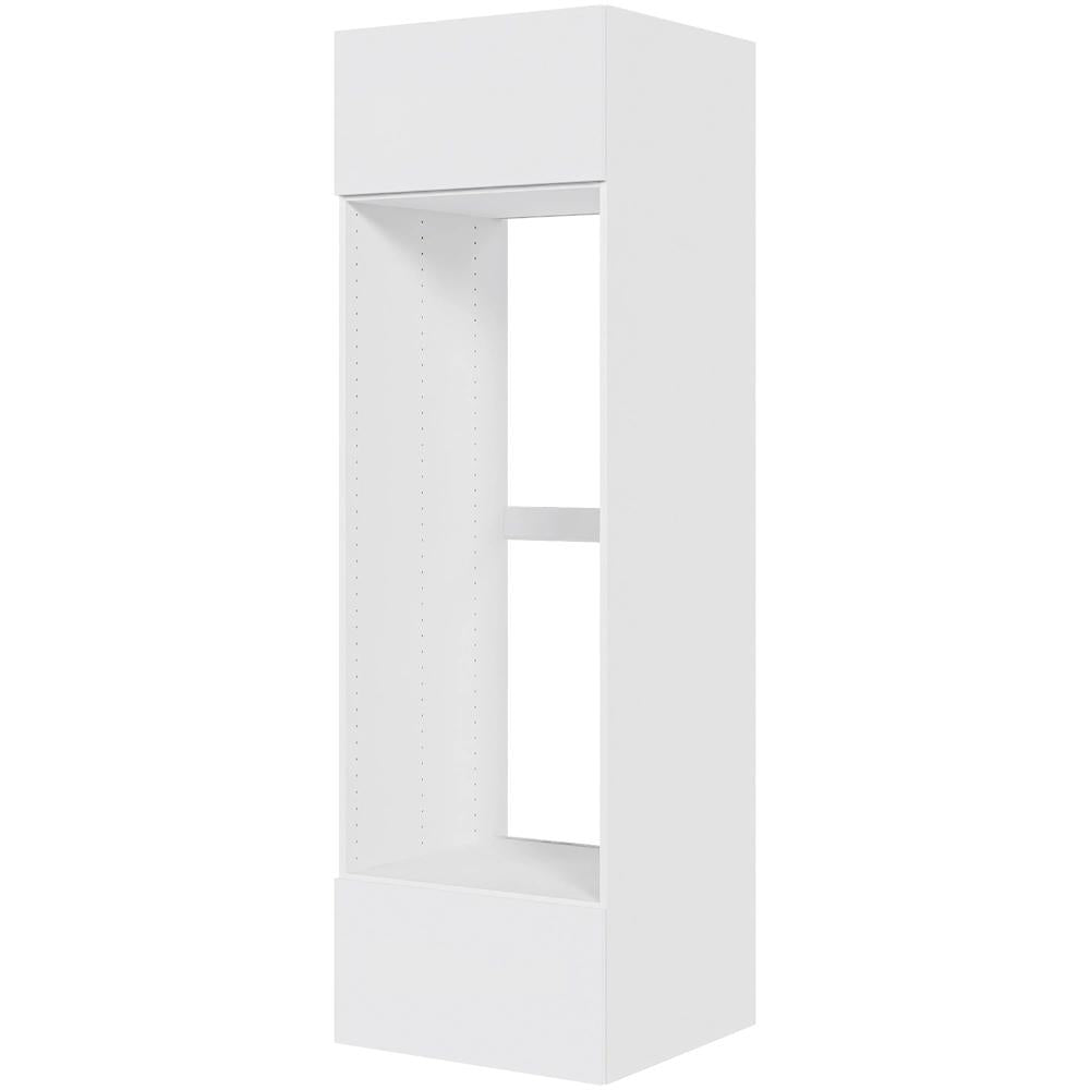 Multi-Living Køkken indbygningsskab i Hvid Front til køl H: 195,2 cm D: 60,0 cm - Toplåge & skuffe med deldudtræk og softluk - Bredde: 60 cm