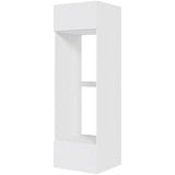 Multi-Living Køkken indbygningsskab i Hvid Front til køl H: 195,2 cm D: 60,0 cm - Toplåge & skuffe med deldudtræk og softluk - Bredde: 60 cm