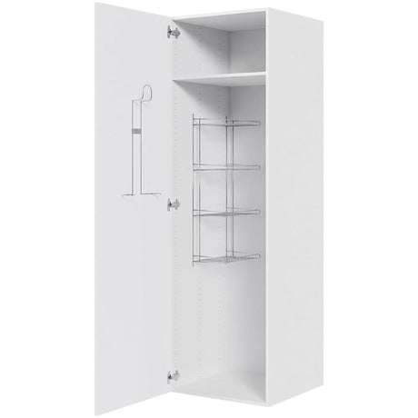 Multi-Living Køkken kosteskab i Hvid Front H: 195,2 cm D: 60,0 cm - Inklusiv trådreol, slangeholder & hylde i bredde: 60 cm
