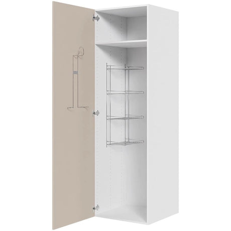 Multi-Living Køkken kosteskab i Cibo Sabbia 123 H: 195,2 cm D: 60,0 cm - Inklusiv trådreol, slangeholder & hylde - Bredde: 60 cm