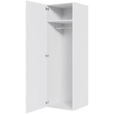 Multi-Living Bøjle/Højskab i Hvid Front H: 195,2 cm D: 60,0 cm - Inklusiv 1 hylde samt 1 oval bøjlestang i bredde: 60 cm