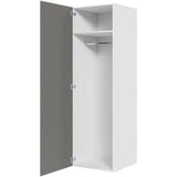 Multi-Living Bøjle/Højskab i Cibo Grigio 128 H: 195,2 cm D: 60,0 cm - Inklusiv 1 hylde samt 1 oval bøjlestang - Bredde: 60 cm