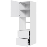 Multi-Living Køkken indbygningsskab i Hvid Front til ovn H: 195,2 cm D: 60,0 cm - 2 skuffer deludtræk og softluk - Bredde: 60 cm