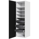 Multi-Living Køkken linnedskab i Cibo Nero H: 195,2 cm D: 60,0 cm - Inklusiv 4 hylder samt 3 bakker - Bredde: 60 cm