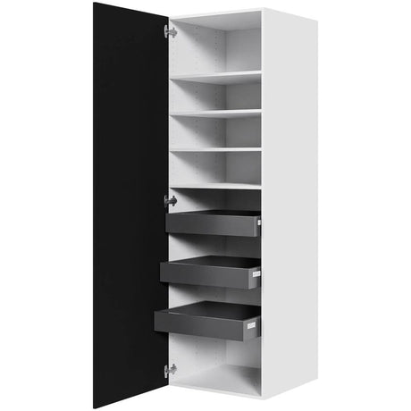 Multi-Living Køkken linnedskab i Cibo Nero H: 195,2 cm D: 60,0 cm - Inklusiv 4 hylder samt 3 bakker - Bredde: 60 cm