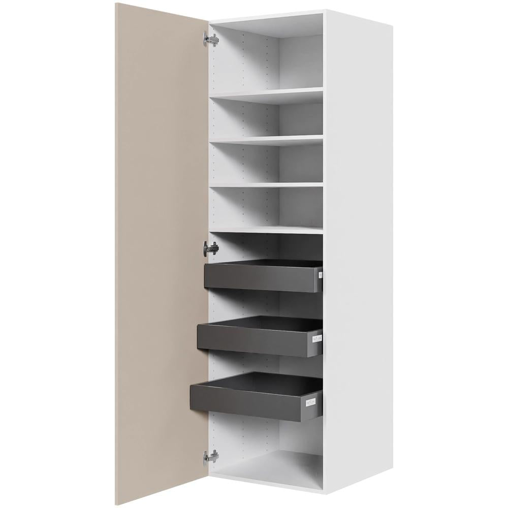 Multi-Living Køkken linnedskab i Cibo Sabbia 123 H: 195,2 cm D: 60,0 cm - Inklusiv 4 hylder samt 3 bakker - Bredde: 60 cm