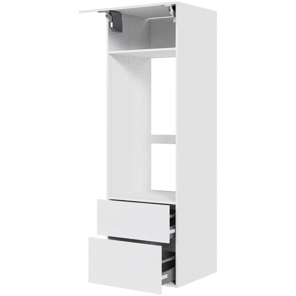 Multi-Living Køkken indbygningsskab i Hvid Front til ovn H: 195,2 cm D: 60,0 cm - Deludtræk og softluk - Bredde: 60 cm