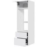Multi-Living Køkken indbygningsskab i Hvid Front til ovn H: 195,2 cm D: 60,0 cm - Deludtræk og softluk - Bredde: 60 cm
