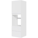 Multi-Living Indbygningsskab til ovn 60 cm med 3 hylder, alurist, låge og 2 skuffer med deludtræk