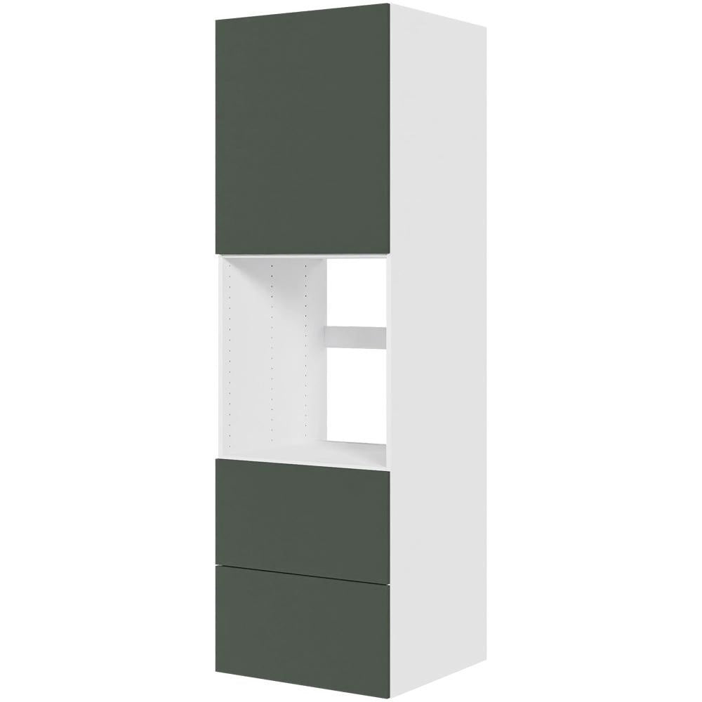 Multi-Living Køkken HQ indbygningsskab i Cibo Verde 120 H: 195,2 cm D: 58,0 cm B:60 cm - med låge, 2 skuffer, 3 hylder, fuldudtræk og softluk