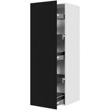 Multi-Living Køkken udtræksskab i Cibo Nero H: 195,2 cm D: 60,0 cm - 3 skuffer & 2 bakker fuldudtræk/softluk - Bredde: 60 cm