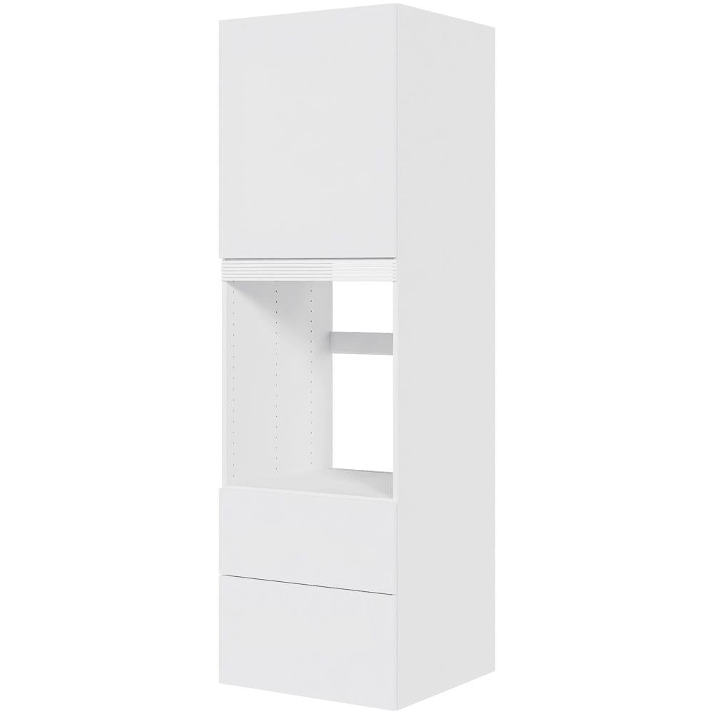 Multi-Living Indbygningsskab til ovn 60 cm med 3 hylder, alurist, låge og 2 skuffer med fuldudtræk