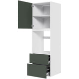 Multi-Living Køkken HQ indbygningsskab til ovn i Cibo Verde 120 H: 195,2 cm D: 58,0 cm B:60 cm - med låge, 2 skuffer, alurist, fuldudtræk og softluk