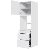 Multi-Living Køkken indbygningsskab i Hvid Front til ovn H: 195,2 cm D: 60,0 cm - 3 skuffer fuldudtræk og softluk og 1 låge i bredde: 60 cm