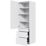 Multi-Living Køkken garderobeskab i Hvid Front H: 195,2 cm D: 60,0 cm - 1 låge og 3 skuffer fuldudtræk med softclose i bredde: 60 cm