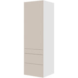 Multi-Living Køkken garderobeskab i Cibo Sabbia 123 H: 195,2 cm D: 60,0 cm - 1 låge og 3 skuffer fuldudtræk/softclose - Bredde: 60 cm