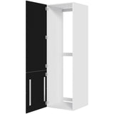 Multi-Living Køkken indbygningsskab i Cibo Nero til køl H: 195,2 cm D: 60,0 cm - 2-delt låge med skuffe look - Bredde: 60 cm
