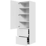 Multi-Living Malet Hvid Front 2 skuffelook - Opbevaringsskab 60 cm med låge og 2 skuffer - fuldudtræk