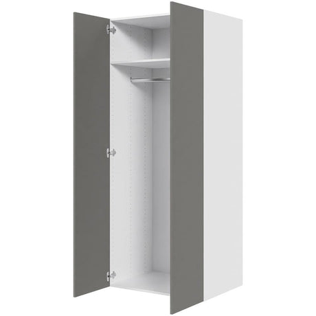 Multi-Living Bøjle/Højskab i Cibo Grigio 128 H: 195,2 cm D: 60,0 cm - Inklusiv 1 hylde samt 1 oval bøjlestang - Bredde: 80 cm