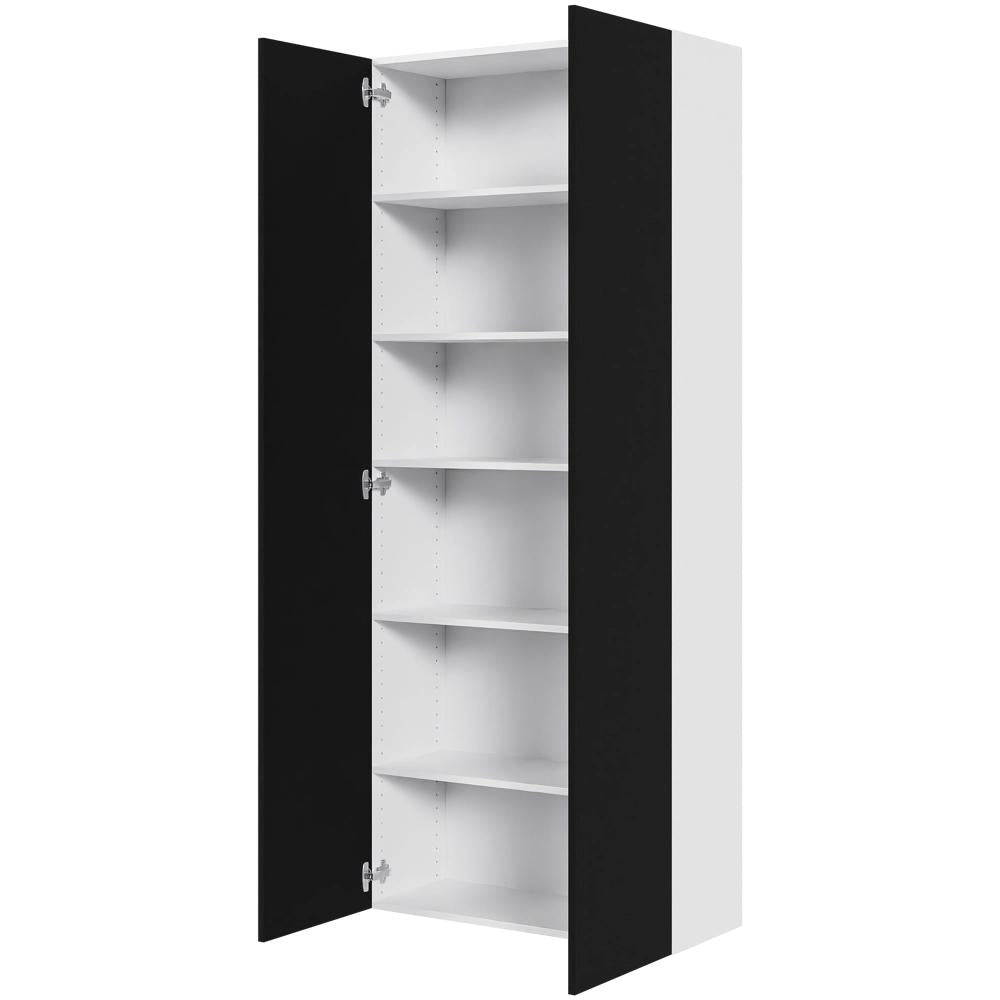 Multi-Living Køkken tilpasningsskab i Cibo Nero H: 195,2 cm D: 34,0 cm - Inklusiv 5 hylder - Bredde: 80 cm