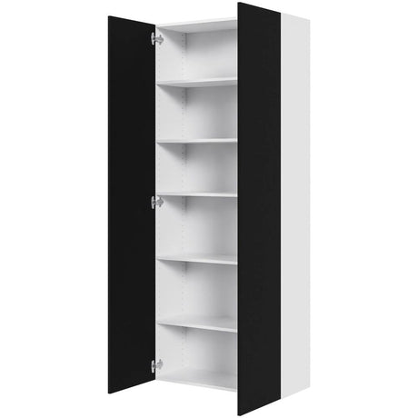 Multi-Living Køkken tilpasningsskab i Cibo Nero H: 195,2 cm D: 34,0 cm - Inklusiv 5 hylder - Bredde: 80 cm