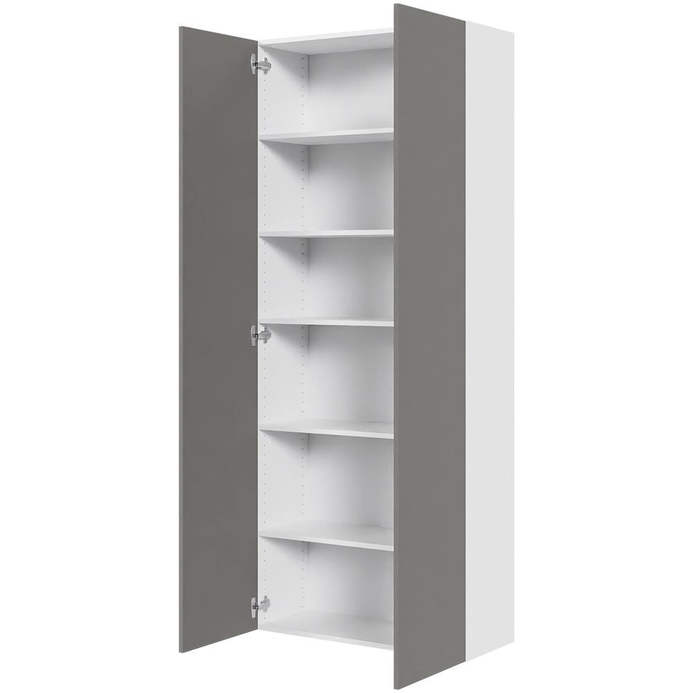 Multi-Living Køkken tilpasningsskab i Cibo Grigio 128 H: 195,2 cm D: 34,0 cm - Inklusiv 5 hylder - Bredde: 80 cm