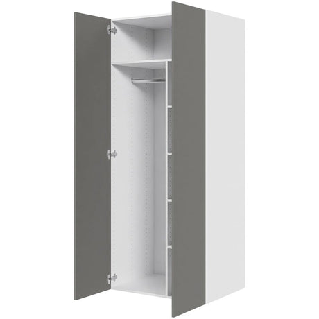 Multi-Living Combiskab i Cibo Grigio 128 H: 195,2 cm D: 60,0 cm - 2 låger inklusiv 4 hylde samt 1 oval bøjlestang. - Bredde: 80 cm