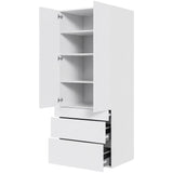 Multi-Living Køkken garderobeskab i Hvid Front H: 195,2 cm D: 60,0 cm - 2 låger og 3 skuffer fuldudtræk med softclose i bredde: 80 cm