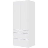 Multi-Living Køkken garderobeskab i Hvid Front H: 195,2 cm D: 60,0 cm - 2 låger og 3 skuffer fuldudtræk med softclose i bredde: 80 cm