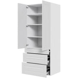 Multi-Living Køkken garderobeskab i Romantik H: 195,2 cm D: 60,0 cm - 2 låger og 3 skuffer fuldudtræk/softclose - Bredde: 80 cm