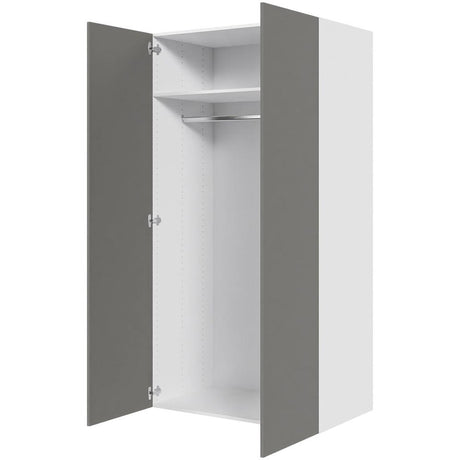 Multi-Living Bøjle/Højskab i Cibo Grigio 128 H: 195,2 cm D: 60,0 cm - Inklusiv 1 hylde samt 1 oval bøjlestang - Bredde: 100 cm