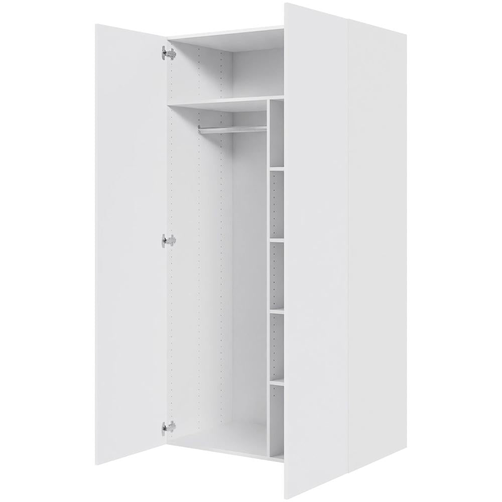 Multi-Living Combiskab i Hvid Front H: 195,2 cm D: 60,0 cm - 2 låger inklusiv 4 hylde samt 1 oval bøjlestang. I bredde: 100 cm