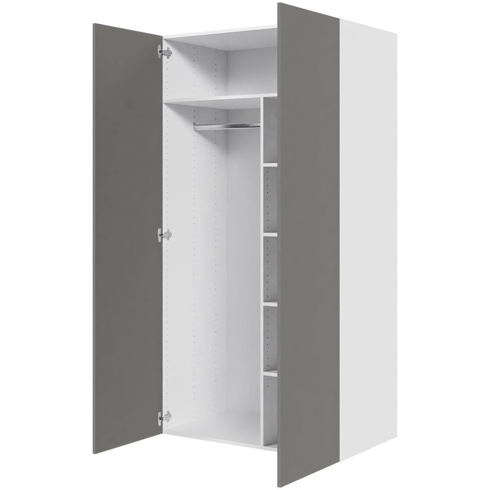 Multi-Living Combiskab i Cibo Grigio 128 H: 195,2 cm D: 60,0 cm - 2 låger inklusiv 4 hylde samt 1 oval bøjlestang. - Bredde: 100 cm