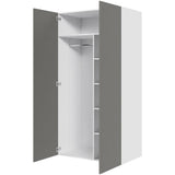 Multi-Living Combiskab i Cibo Grigio 128 H: 195,2 cm D: 60,0 cm - 2 låger inklusiv 4 hylde samt 1 oval bøjlestang. - Bredde: 100 cm