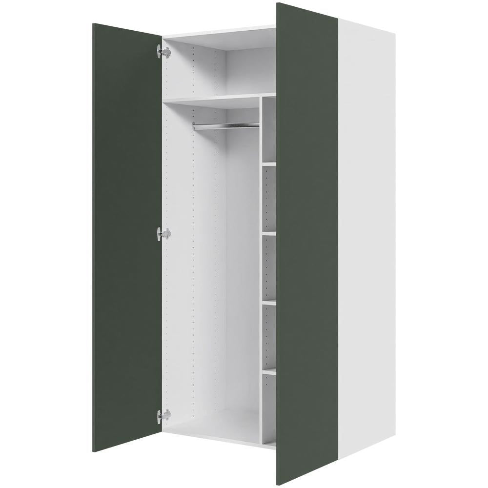 Multi-Living Combiskab i Cibo Verde 120 H: 195,2 cm D: 58,0 cm B:100 cm - med hylder, bøjlestang og 2 låger