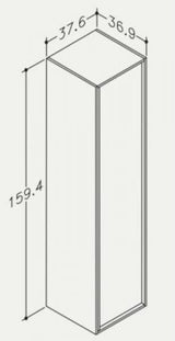 Skara 37cm høj skab i mørk egetræsfiner med integrerede greb i massiv eg. Sort inderside med soft-close